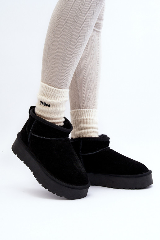 Elegante de camurça Baixo Botas de neve cor preta Nucca Elegante de camurça Baixo Botas de neve cor preta Nucca