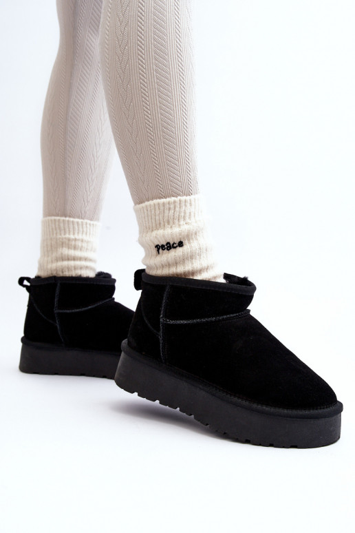Elegante de camurça Baixo Botas de neve cor preta Nucca Elegante de camurça Baixo Botas de neve cor preta Nucca