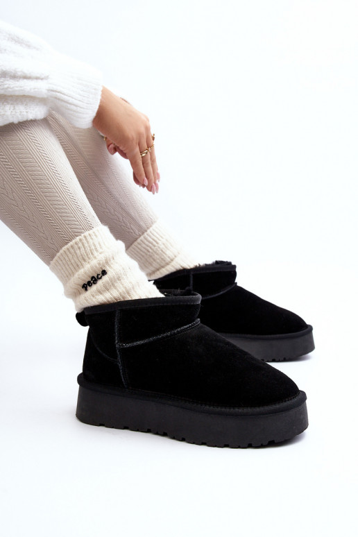 Elegante de camurça Baixo Botas de neve cor preta Nucca Elegante de camurça Baixo Botas de neve cor preta Nucca