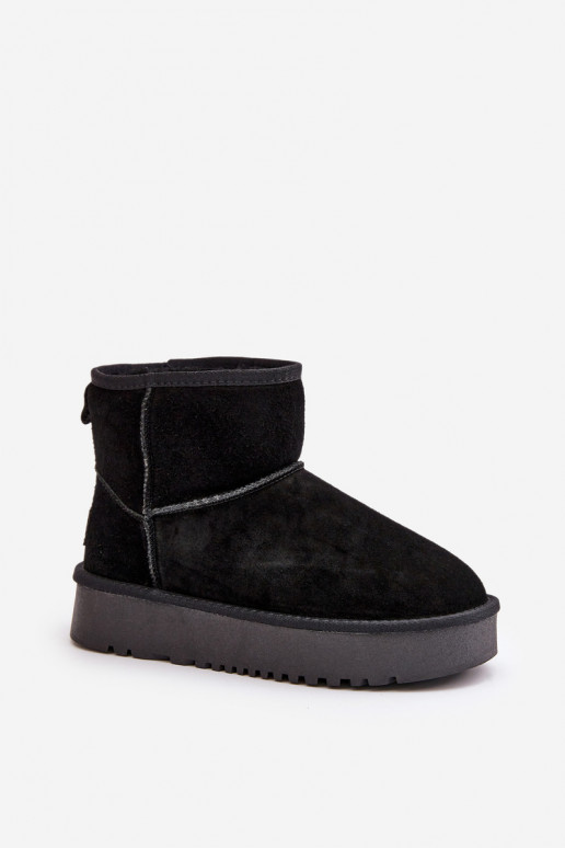 Pele de camurça Botas de neve com uma plataforma Por causa de Kubo cor preta Rianaella Pele de camurça Botas de neve com uma plataforma Por causa de Kubo cor preta Rianaella