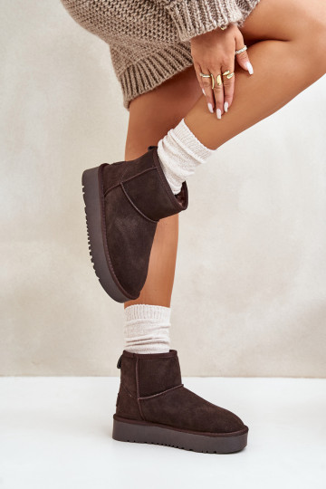 Pele de camurça Botas de neve com uma plataforma Por causa de Kubo cor marrom Rianaella 2