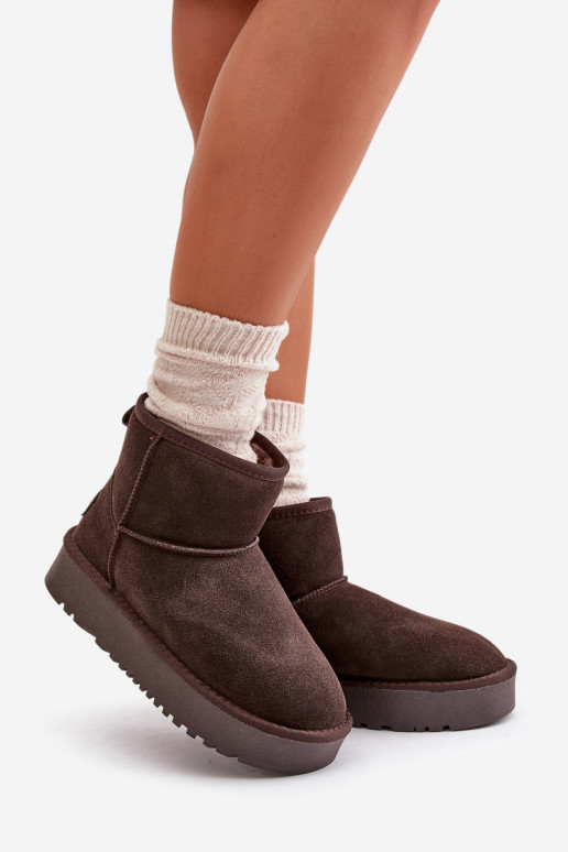 Pele de camurça Botas de neve com uma plataforma Por causa de Kubo cor marrom Rianaella Pele de camurça Botas de neve com uma plataforma Por causa de Kubo cor marrom Rianaella