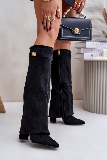 botas com saltoEMyParainiętą CholeParaką aquecimento cor preta Urelli 2