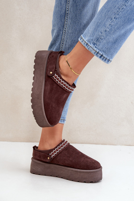 Botas de neve Com decorações Haftem CzekoladoParae Selithria Botas de neve Com decorações Haftem CzekoladoParae Selithria