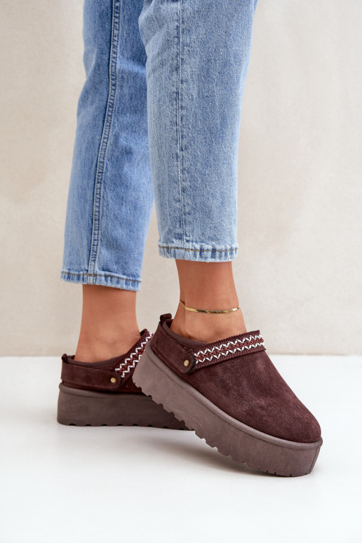 Botas de neve Com decorações Haftem CzekoladoParae Selithria Botas de neve Com decorações Haftem CzekoladoParae Selithria