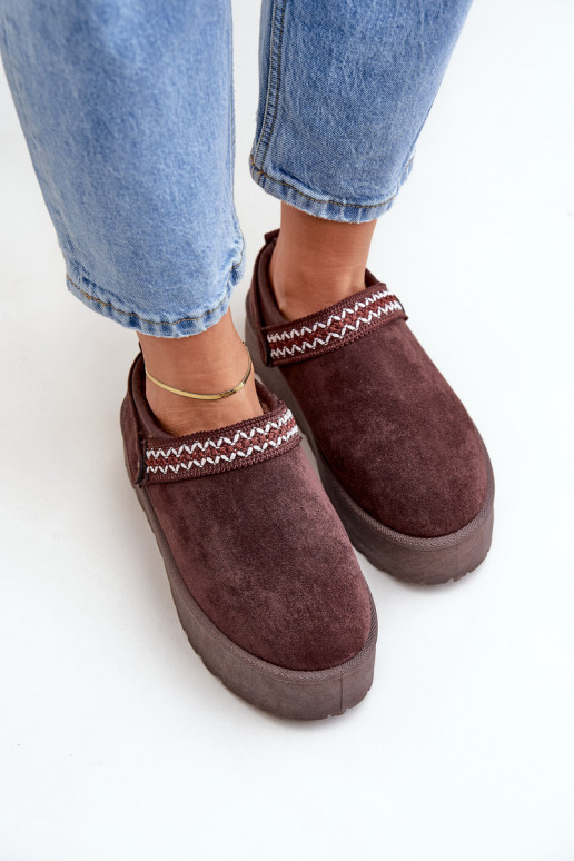 Botas de neve Com decorações Haftem CzekoladoParae Selithria Botas de neve Com decorações Haftem CzekoladoParae Selithria