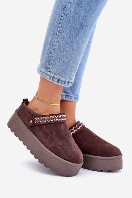 Botas de neve Com decorações Haftem CzekoladoParae Selithria Botas de neve Com decorações Haftem CzekoladoParae Selithria
