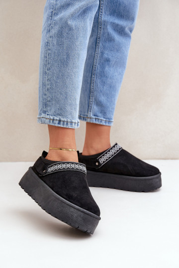 Botas de neve Com decorações Haftem cor preta Selithria