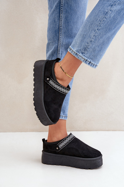 Botas de neve Com decorações Haftem cor preta Selithria Botas de neve Com decorações Haftem cor preta Selithria