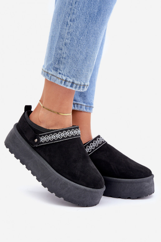 Botas de neve Com decorações Haftem cor preta Selithria Botas de neve Com decorações Haftem cor preta Selithria