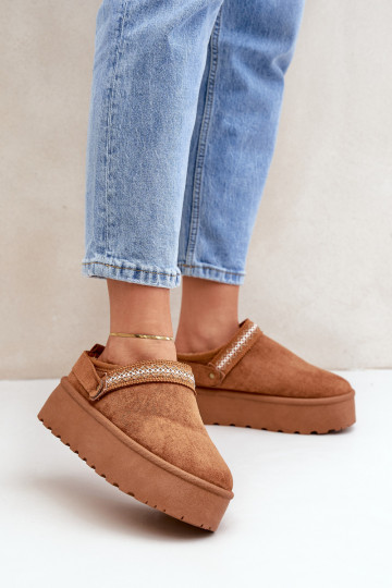 Botas de neve Com decorações Haftem cor marrom Selithria 2