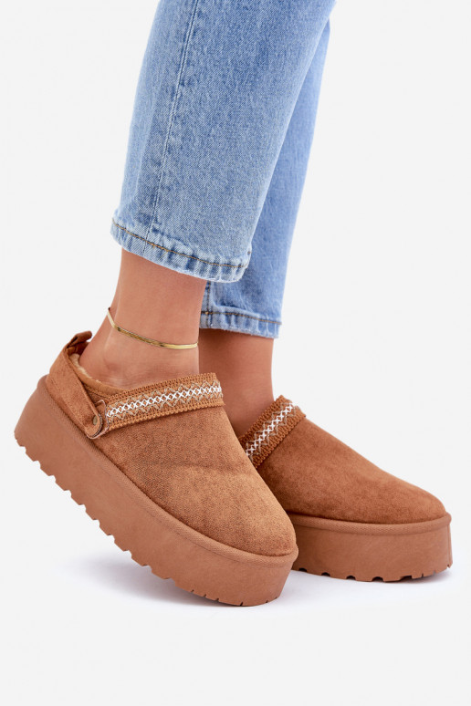 Botas de neve Com decorações Haftem cor marrom Selithria Botas de neve Com decorações Haftem cor marrom Selithria