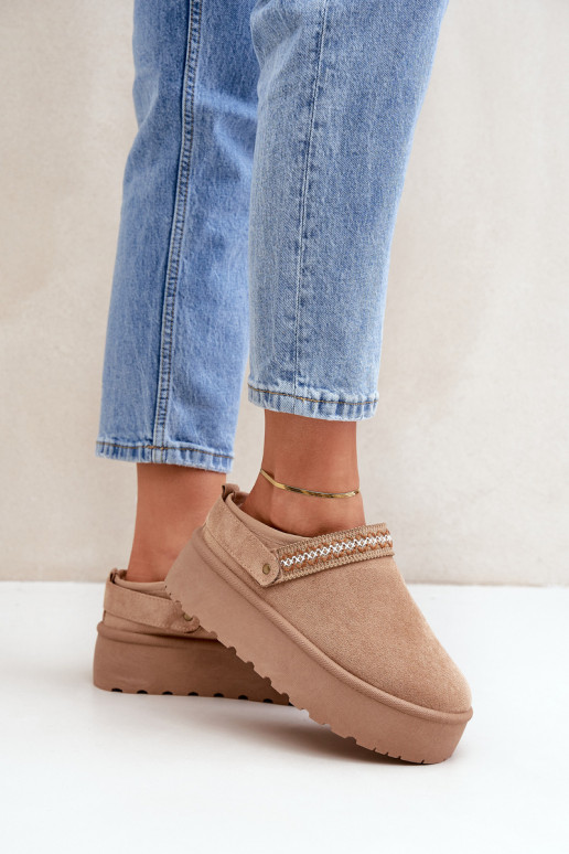 Botas de neve Com decorações Haftem bege Selithria Botas de neve Com decorações Haftem bege Selithria