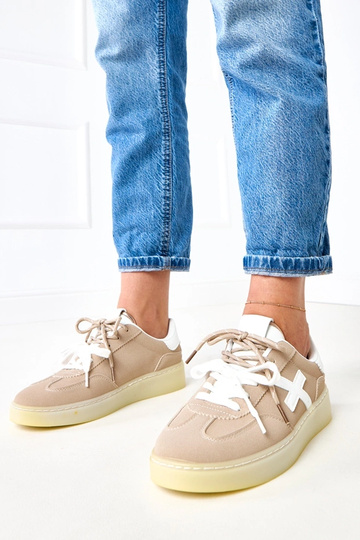 Tênis marrons com plataforma e detalhe branco Eriksen