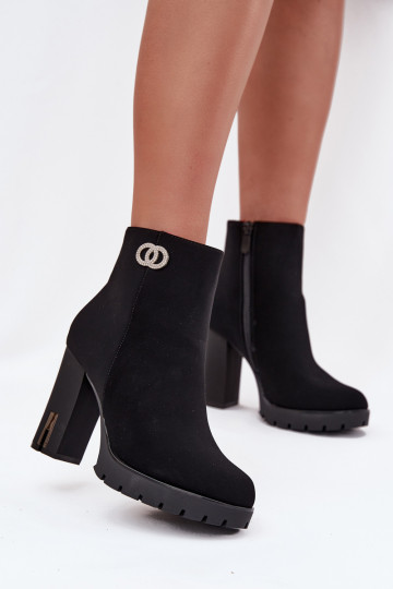 aquecimento Botas femininas Com decorações Detalem cor preta Vessara 2