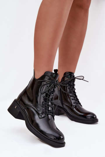 com efeito verniz aquecimento Botas femininas Klocke Vinceza 58602 cor preta 2