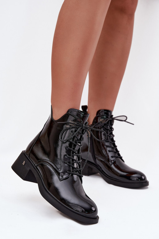 com efeito verniz aquecimento Botas femininas Klocke Vinceza 58602 cor preta com efeito verniz aquecimento Botas femininas Klocke Vinceza 58602 cor preta