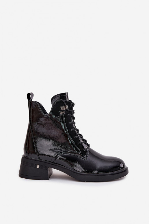 com efeito verniz aquecimento Botas femininas Klocke Vinceza 58602 cor preta com efeito verniz aquecimento Botas femininas Klocke Vinceza 58602 cor preta