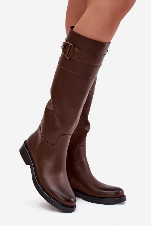 botas femininas com salto largo Com decorações Detalem cor marrom Arvessa botas femininas com salto largo Com decorações Detalem cor marrom Arvessa
