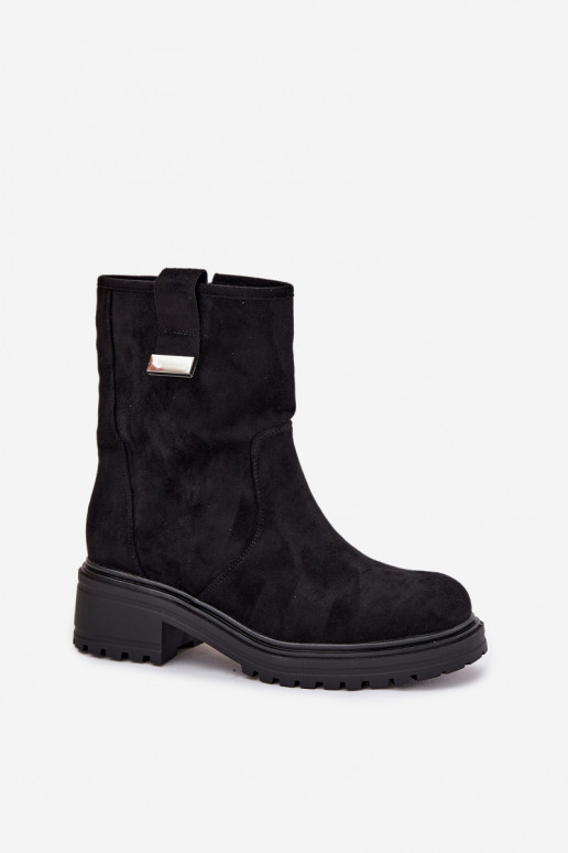 aquecimento Botas femininas De salto baixo cor preta Mirellea aquecimento Botas femininas De salto baixo cor preta Mirellea