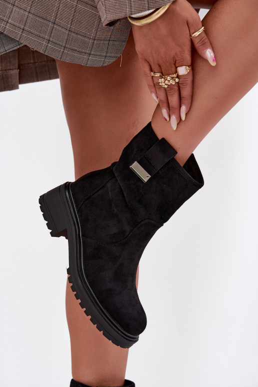 aquecimento Botas femininas De salto baixo cor preta Mirellea aquecimento Botas femininas De salto baixo cor preta Mirellea