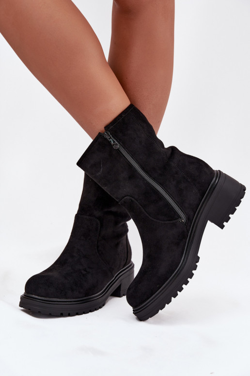 aquecimento Botas femininas De salto baixo cor preta Mirellea aquecimento Botas femininas De salto baixo cor preta Mirellea