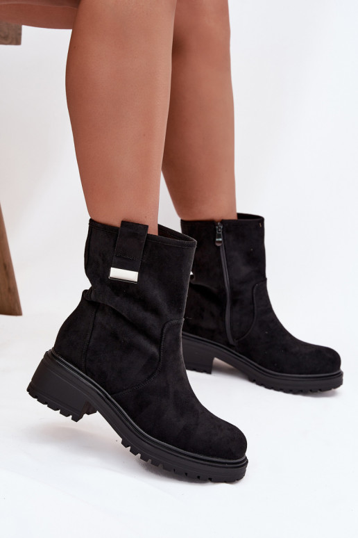 aquecimento Botas femininas De salto baixo cor preta Mirellea aquecimento Botas femininas De salto baixo cor preta Mirellea