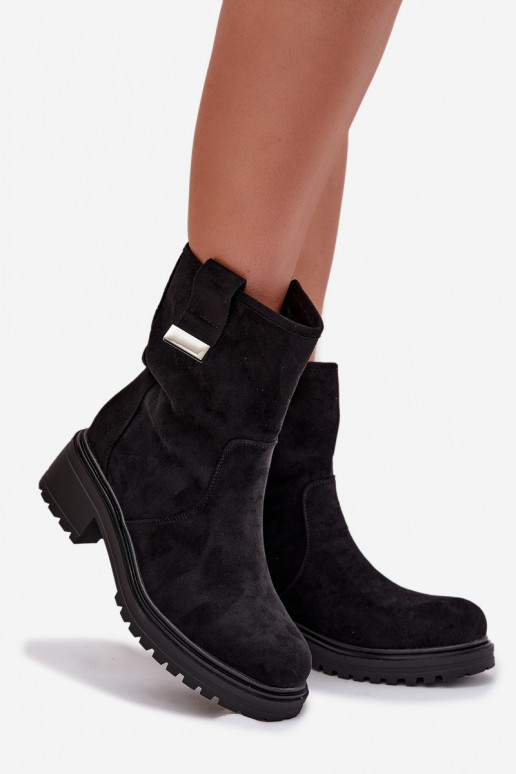 aquecimento Botas femininas De salto baixo cor preta Mirellea aquecimento Botas femininas De salto baixo cor preta Mirellea