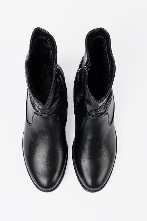 KomfortoParae sapato cor preta z marszczeniami