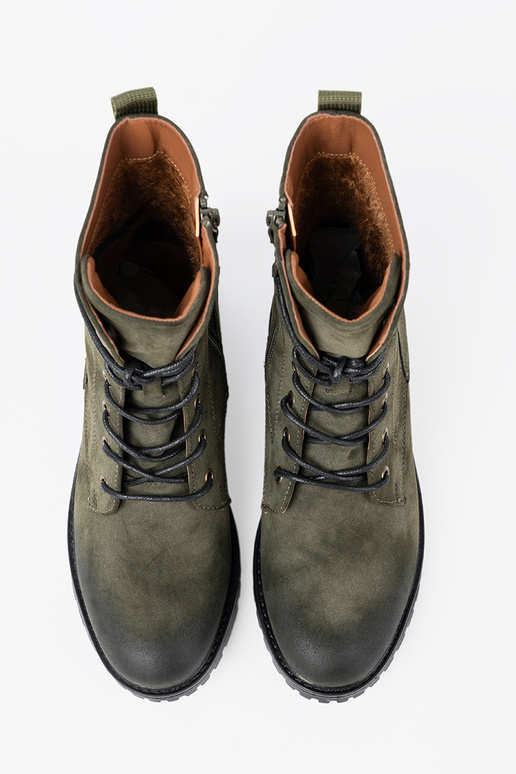 cor cáqui botas de montaria altas z niskim obcasem cor cáqui botas de montaria altas z niskim obcasem