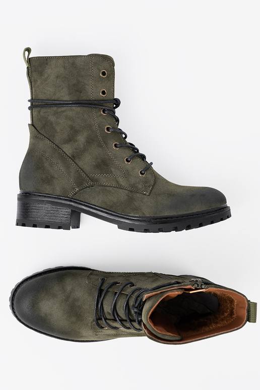 cor cáqui botas de montaria altas z niskim obcasem cor cáqui botas de montaria altas z niskim obcasem