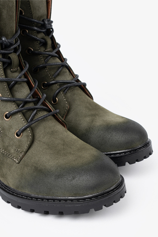 cor cáqui botas de montaria altas z niskim obcasem cor cáqui botas de montaria altas z niskim obcasem