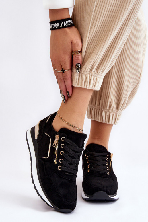 de camurça tênis com uma plataforma cor preta Riverside