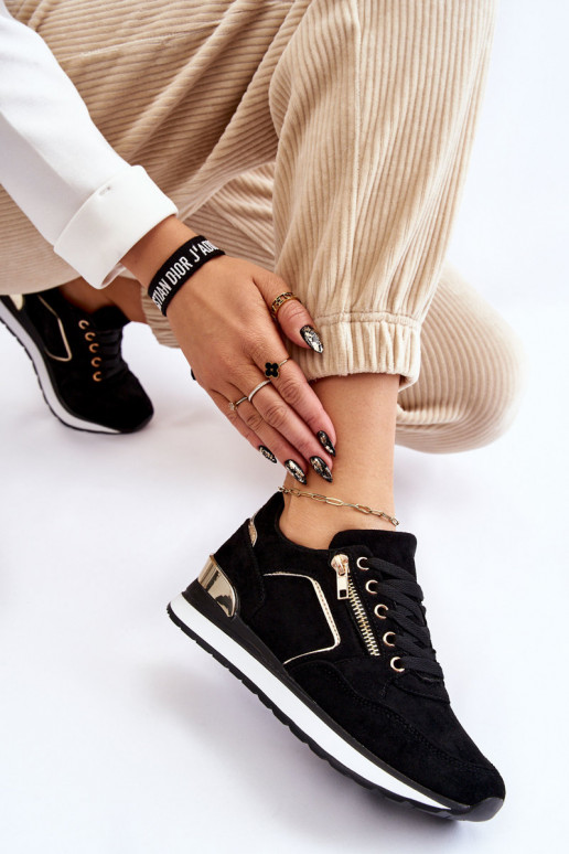 de camurça tênis com uma plataforma cor preta Riverside