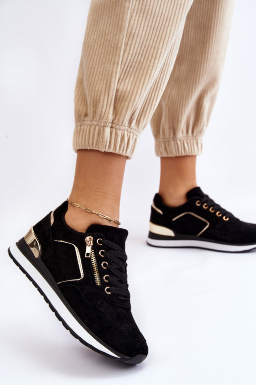 de camurça tênis com uma plataforma cor preta Riverside