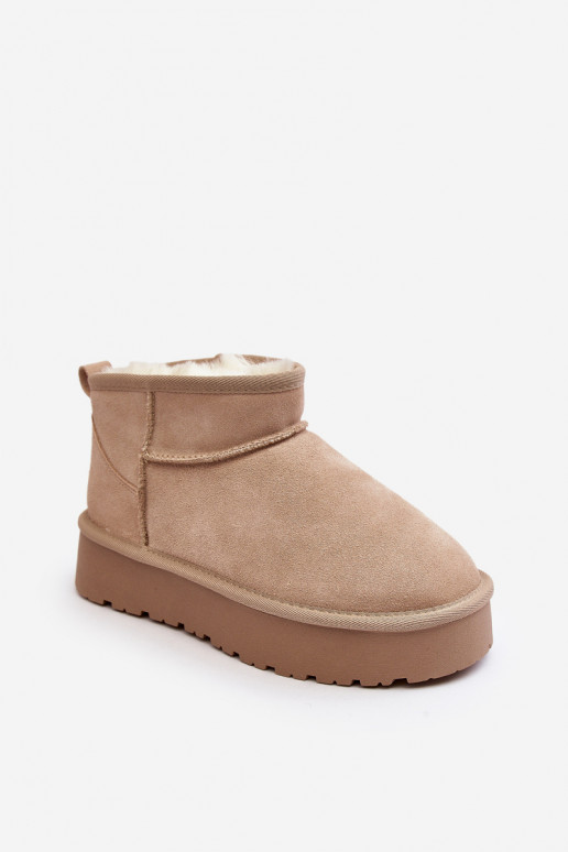 Elegante de camurça Baixo Botas de neve cor de marfim Nucca Elegante de camurça Baixo Botas de neve cor de marfim Nucca