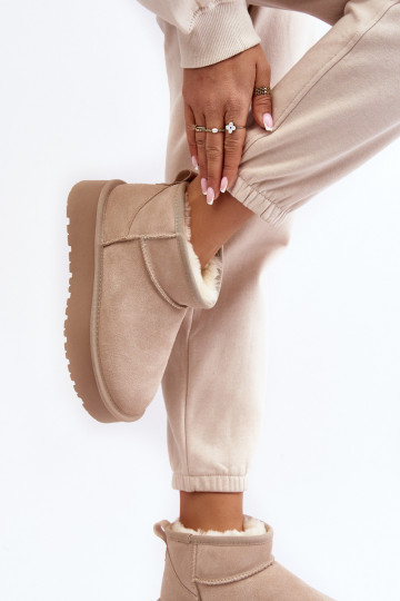 Elegante de camurça Baixo Botas de neve cor de marfim Nucca 2