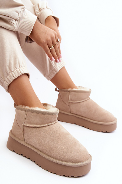 Elegante de camurça Baixo Botas de neve cor de marfim Nucca Elegante de camurça Baixo Botas de neve cor de marfim Nucca
