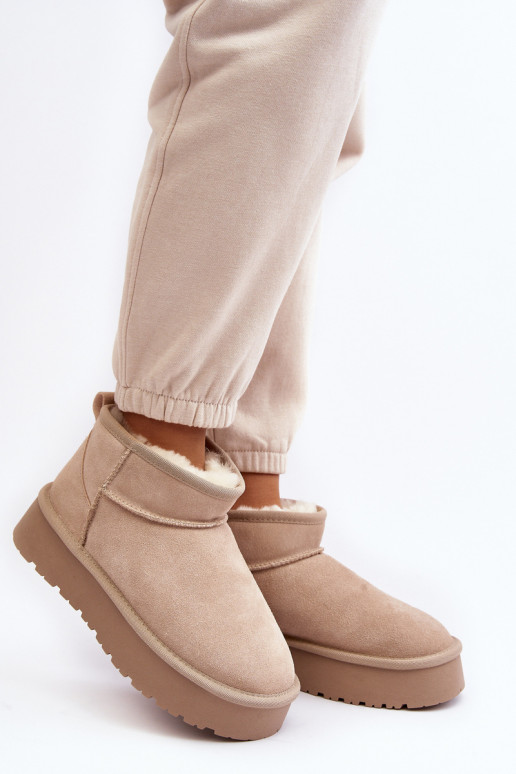 Elegante de camurça Baixo Botas de neve cor de marfim Nucca Elegante de camurça Baixo Botas de neve cor de marfim Nucca