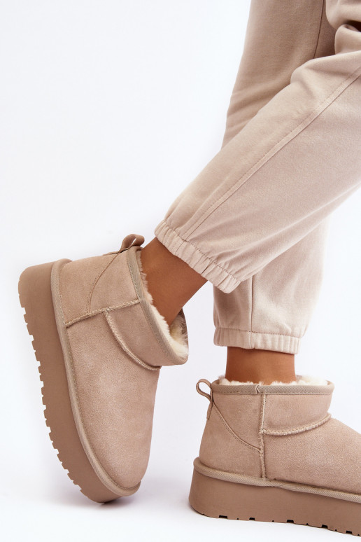 Elegante de camurça Baixo Botas de neve cor de marfim Nucca Elegante de camurça Baixo Botas de neve cor de marfim Nucca