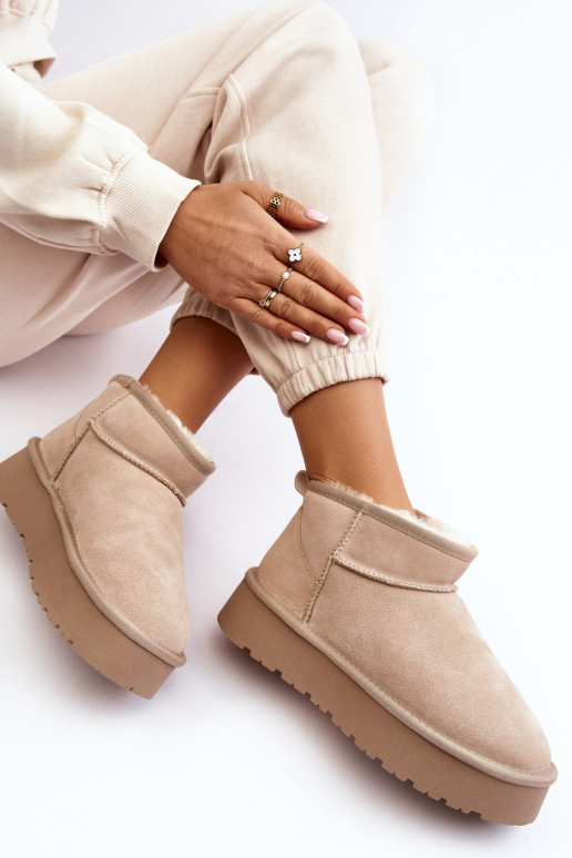 Elegante de camurça Baixo Botas de neve cor de marfim Nucca Elegante de camurça Baixo Botas de neve cor de marfim Nucca