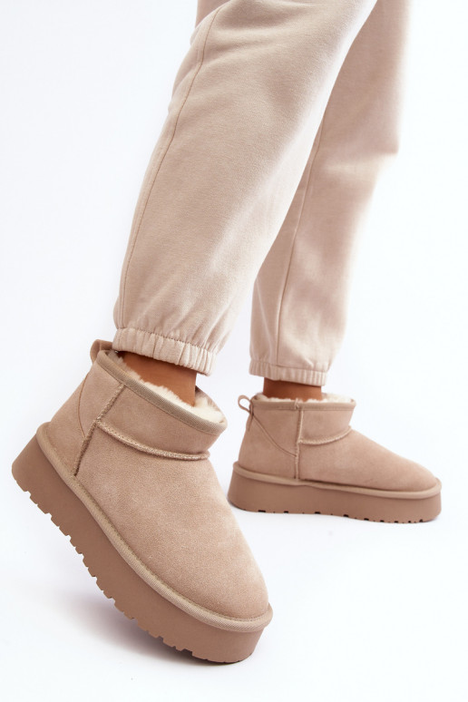 Elegante de camurça Baixo Botas de neve cor de marfim Nucca Elegante de camurça Baixo Botas de neve cor de marfim Nucca