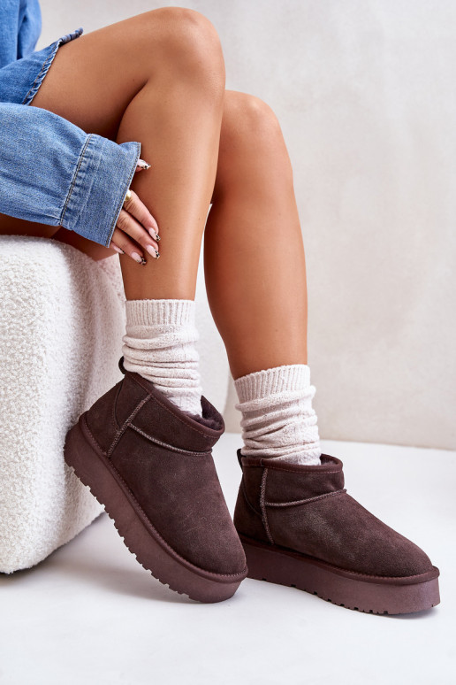 Elegante de camurça Baixo Botas de neve cor marrom Nucca Elegante de camurça Baixo Botas de neve cor marrom Nucca