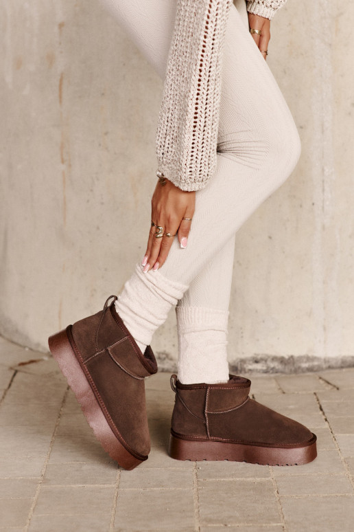 Elegante de camurça Baixo Botas de neve cor marrom Nucca Elegante de camurça Baixo Botas de neve cor marrom Nucca