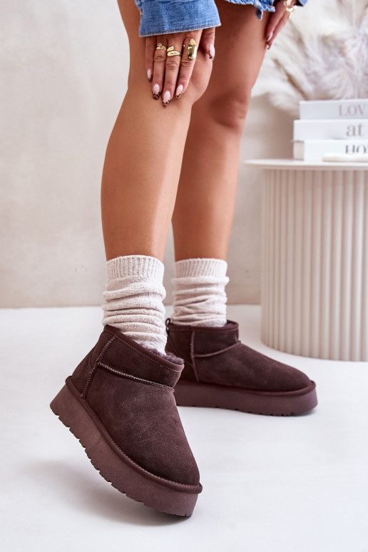 Elegante de camurça Baixo Botas de neve cor marrom Nucca Elegante de camurça Baixo Botas de neve cor marrom Nucca