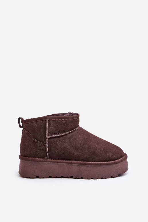 Elegante de camurça Baixo Botas de neve cor marrom Nucca Elegante de camurça Baixo Botas de neve cor marrom Nucca