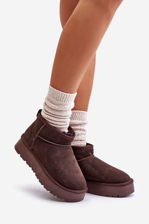 Elegante de camurça Baixo Botas de neve cor marrom Nucca Elegante de camurça Baixo Botas de neve cor marrom Nucca