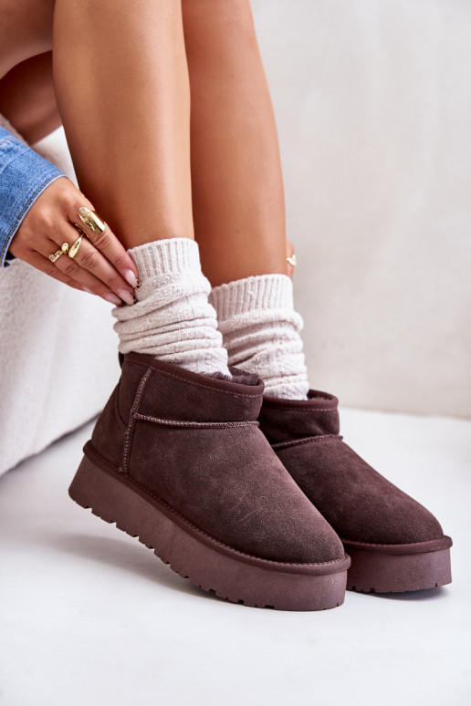 Elegante de camurça Baixo Botas de neve cor marrom Nucca Elegante de camurça Baixo Botas de neve cor marrom Nucca