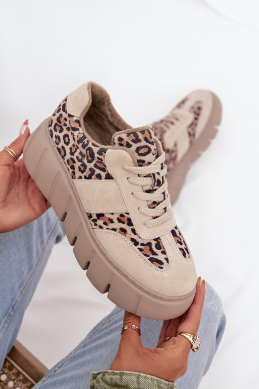 de camurça aquecimento À modalo de tênis Feminino com uma plataforma Vinceza 66841 com padrões de pele de leopardo bege de camurça aquecimento À modalo de tênis Feminino com uma plataforma Vinceza 66841 com padrões de pele de leopardo bege