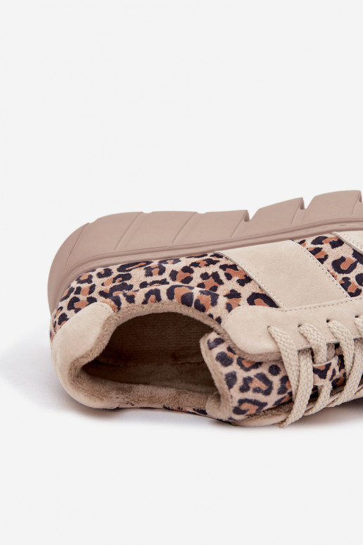 de camurça aquecimento À modalo de tênis Feminino com uma plataforma Vinceza 66841 com padrões de pele de leopardo bege de camurça aquecimento À modalo de tênis Feminino com uma plataforma Vinceza 66841 com padrões de pele de leopardo bege